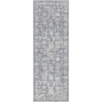 Unique Loom Central Portland Rug in Gray Runner 3147259