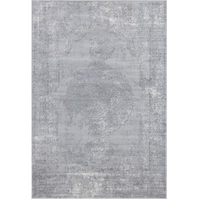 Unique Loom Woodburn Portland Rug in Light Gray Rectangular 3147326