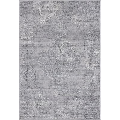 Unique Loom Woodburn Portland Rug in Light Gray Rectangular 3147330