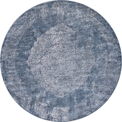 Unique Loom Woodburn Portland Rug in Blue Round 3147344