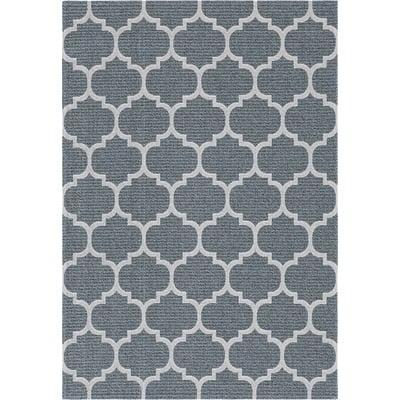 Unique Loom Trellis Decatur Rug in Dark Gray/Ivory Rectangular 3148022