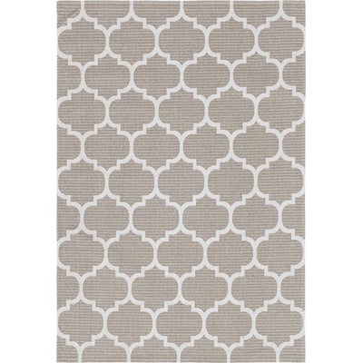 Unique Loom Trellis Decatur Rug in Taupe/Ivory Rectangular 3148030