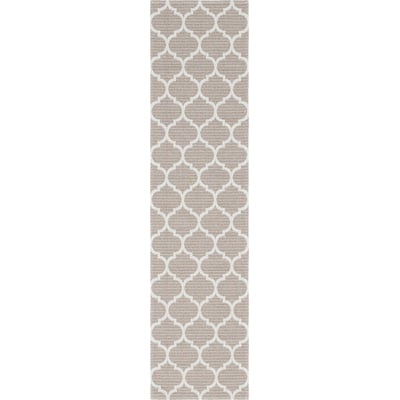 Unique Loom Trellis Decatur Rug in Taupe/Ivory Runner 3148033