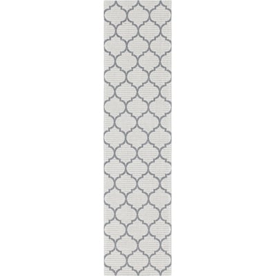 Unique Loom Trellis Decatur Rug in Ivory/Gray Runner 3148041