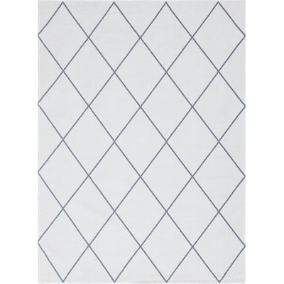 Unique Loom Diamond Decatur Rug in Ivory/Gray Rectangular 3148075