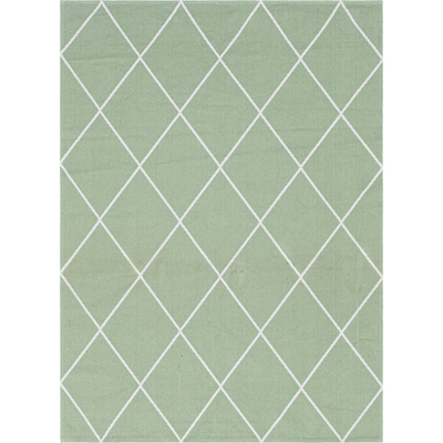 Unique Loom Diamond Decatur Rug in Green/Ivory Rectangular 3148084