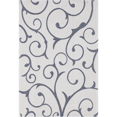 Unique Loom Scroll Decatur Rug in Ivory/Gray Rectangular 3148111