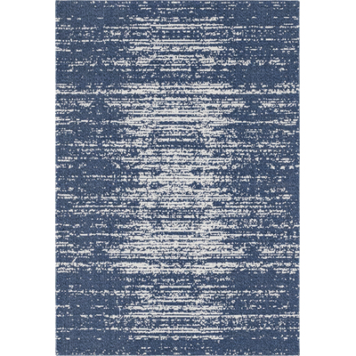 Unique Loom Static Decatur Rug in Navy Blue/Ivory Rectangular 3148127