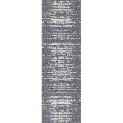 Unique Loom Static Decatur Rug in Gray/Ivory Runner 3148138