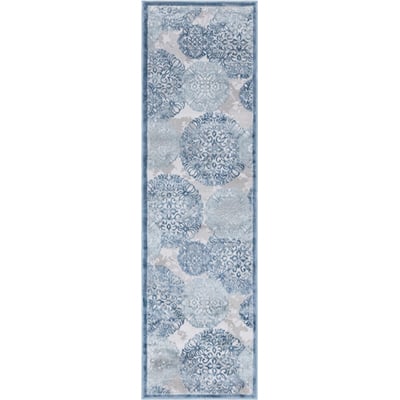 Unique Loom Chatsworth Aberdeen Rug in Blue Runner 3148198