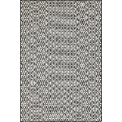Unique Loom Outdoor Deco Trellis Rug in Charcoal/Ivory Rectangular 3148897