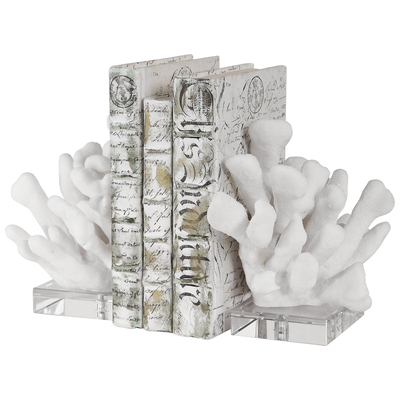 Uttermost Charbel White Bookends, Set/2 17549