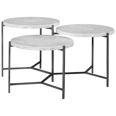 Uttermost Coffee Tables, Whitesnow, WHITE MARBLE, IRON, Accent Furniture, Cocktail & Coffee Tables, 792977250716, 25071
