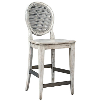 Uttermost Clarion Aged White Counter Stool 25438