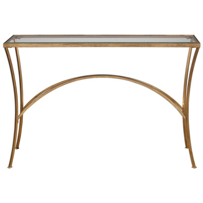Uttermost Accent Tables, gold, Glass Tables,glassMetal Tables,metal,aluminum,ironAccent Tables,accentConsole,Sofa Tables,sofa, Complete Vanity Sets, Matthew Williams, METAL AND GLASS, Accent Furniture, Console & Sofa Tables, 792977246405, 24640