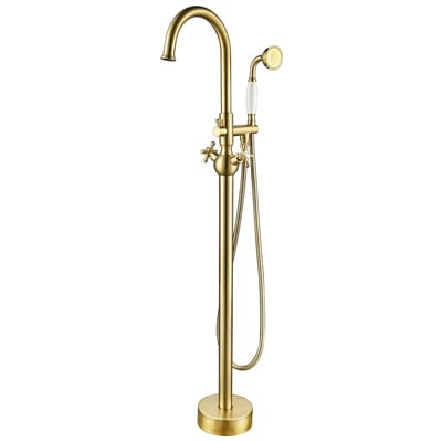 Vanity Art Clawfoot Freestanding Tub Faucets, Brushed Brass, 811593035337, VA2029-BB