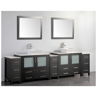 Vanity Art Double Sink Bathroom Vanity White Ceramic Bathroom Vanity Top Va3136-108 In Espresso VA3136-108E