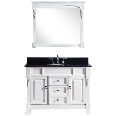 Virtu Bathroom Vanities, Single Sink Vanities, white, Complete Vanity Sets, Light, Transitional, Solid wood frame construction, Freestanding, Bathroom Vanity Set, 840166104231, GS-4048-BGRO-WH-001