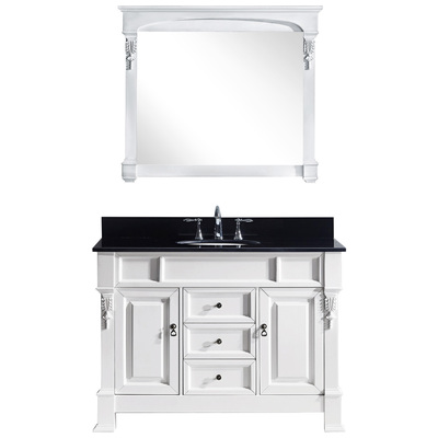 Virtu Bathroom Vanities, Single Sink Vanities, white, Complete Vanity Sets, Light, Transitional, Solid wood frame construction, Freestanding, Bathroom Vanity Set, 840166104255, GS-4048-BGRO-WH-002