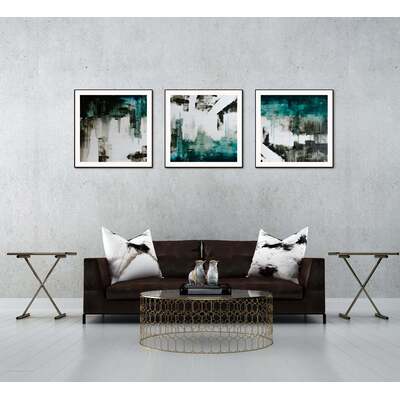 WhiteLine Maia 3-Piece 28 inchx28 inch (each) Canvas Wall Art, Black PS Frame, 0696576755446, AW1848
