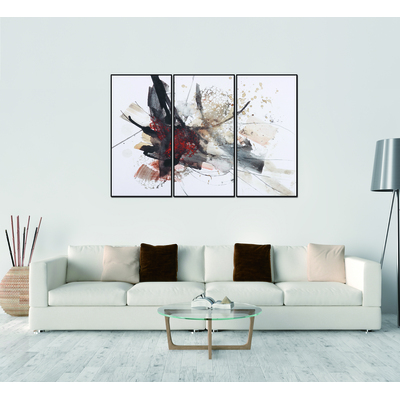 WhiteLine Freya 3-Piece 48 inchx24 inch (each) Canvas Wall Art, Black PS Frame, 0696576755484, AW1852