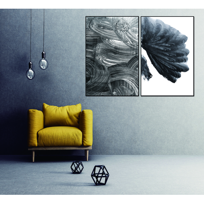 WhiteLine Paco 2-Piece 40 inchx60 inch (each) Canvas Wall Art, Black PS Frame, 0696576755552, AW1859