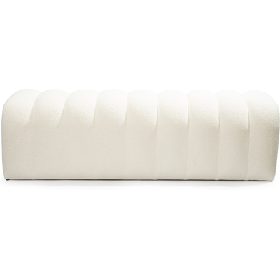 WhiteLine Vertigo Bench, in White Boucle Fabric BIX-RHEIN01A, with Steel Inner Frame., 0696576760853, BN2041F-WHT