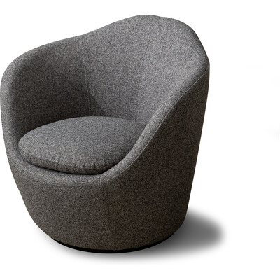 WhiteLine Stone Accent Chair, Curved Back, Dark Grey Fabric SSE-Allium21556-24(ALI21556), Black Legs., 0696576759956, CH1975F-DGRY