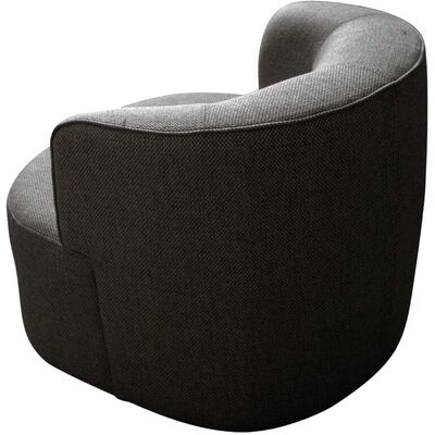 WhiteLine Denn Accent Chair; in Dark Grey SSE-Cosmic-47(CSM21540), with Curved Shape, Base in Black, 0696576760457, CH1981F-DGRY