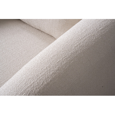 WhiteLine Larissa Armchair, Upholstered in White Linen Boucle Fabric  AIC-Oscarre1046. One Rectangular Cushion., 0696576760976, CH2050F-WHT