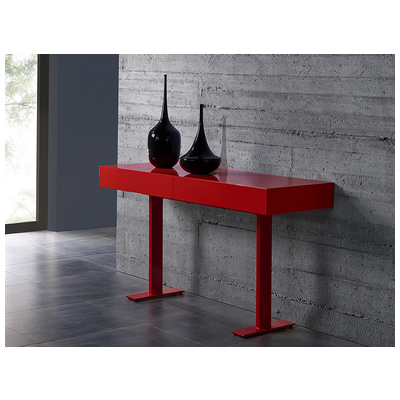 Whiteline Imports Liam Console, High Gloss Red, 2 drawers CO1646-RED