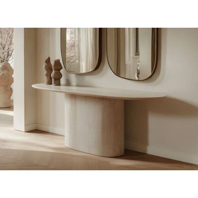 WhiteLine Petra Console, Beige Travertine Marble Top Matte Finish SOC-38342-MRB-TRV, 0696576761393, CO2062-TRV