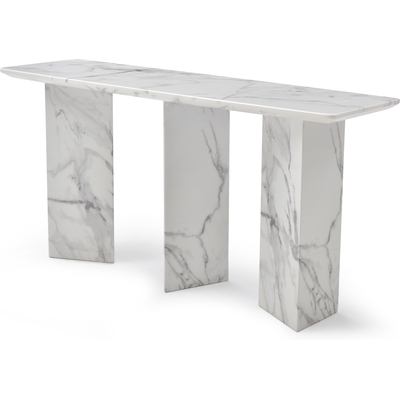 WhiteLine Selva Console, Calacatta Marble  Glossy Finish Top..SOC-89942-MRB-WHT., 0696576761416, CO2064-WHT