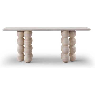 WhiteLine Marbella Console, Beige Travertine  Marble Top Matte Finish SOC-38342-MRB-TRV., 0696576761430, CO2066-TRV