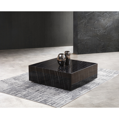 WhiteLine Cube Square Coffee Table, Beige Matte Travertine SOC-4531-MRB-TRV, with Castors., 0696576761515, CT1667-TRV