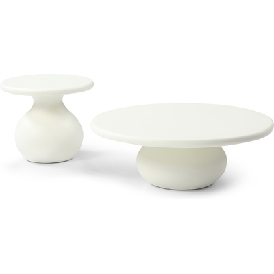 WhiteLine Luisa Coffee Table , Fiber Glass Beige color #DP005, 0696576761294, CT2058-BEI