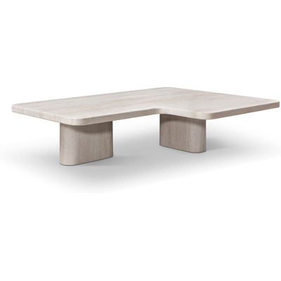 WhiteLine Mosaic Coffee Table Small  , Beige Travertine Marble Matte Finish SOC-38342-MRB-TRV, 0696576761324, CT2059S-TRV