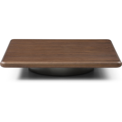 WhiteLine Zoya Coffee Table Small, walnut veneer Top and stainless steel brushed base, 0696576761355, CT2061S-WLT