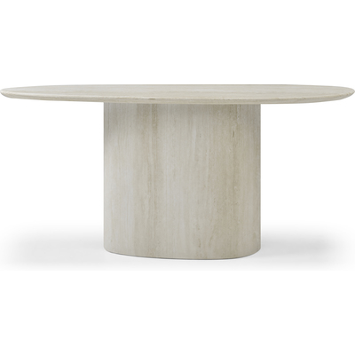 WhiteLine Petra Coffee Table with Oval Top and Base, Beige Travertine Marble Matte Finish SOC-38342-MRB-TRV, 0696576761379, CT2062-TRV