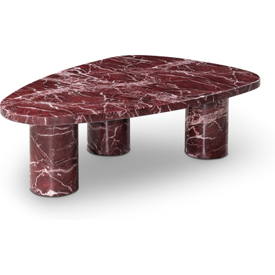 WhiteLine Amore Coffee Table, Rosso Levanto Marble Top and Base, Matte Finish #3169-33, 0696576761805, CT2086-RED
