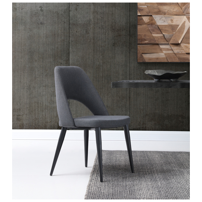Whiteline Imports Audrey Dining Chair Blue Navy Ref-051 With Powder Coated Metal Legs In Matt Black Color DC1473-NVY