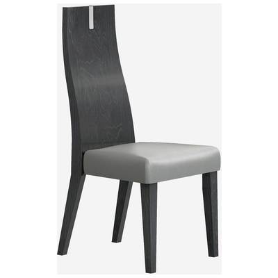 Whiteline Los Angeles Dining Chair High Gloss Grey With Pu DC1619-GRY