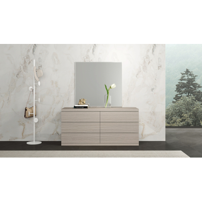 WhiteLine Anna Double Dresser, Matte White Oak Finish ILP-B82692MA , 6 Self-Closing Drawers., 0696576761690, DR1207D-OAK