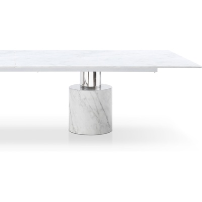 WhiteLine Geneva Dining Table, Polished Finish Gold Cylinder SOC-XY13-STL-GLD., DT1640-GLD