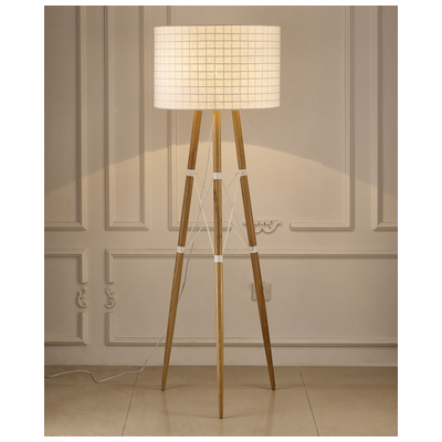 Whiteline Imports Amber Floor Lamp White FL1486-WHT