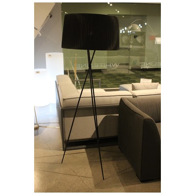 Whiteline Imports Paige Floor Lamp Carbon Steel Base And Black Fabric Shade FL1506-BLK