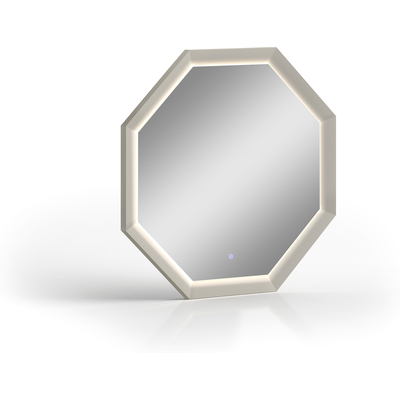 WhiteLine Chloe Hexagonal Mirror, in Matt Grey Lacquer ILP-T1490062MA  with LED Light., 0696576757174, MR1888-GRY