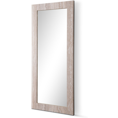 WhiteLine Travia Rectangular Mirror In A Matte Faux Travertine Marble Finish., 0696576761775, MR2067R-TRV