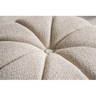 WhiteLine Lune Ottoman Upholstered in high-quality Fire-Resistant  Taupe Boucle Fabric AIC-PANDORA04 . The Plush Seating is enhanced By 32-density., 0696576761058, OT2051F-TAU