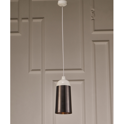 WhiteLine Abel Pendant Lamp, Silver and White Aluminium, 0696576746963, PL1483-SLV/WHT